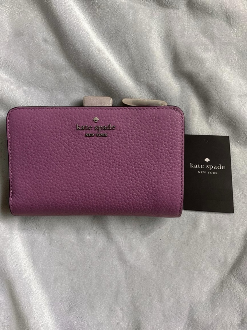 NWT | Kate Spade Lena Wisteria Pebbled Leather Medium Bifold Wallet